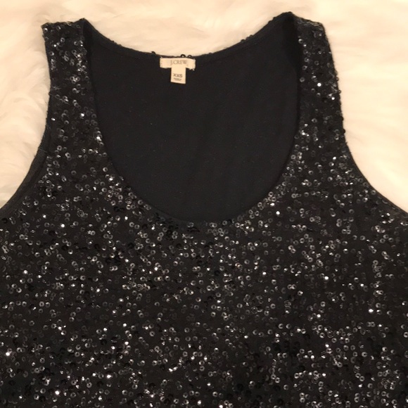 J. CREW Black Sequined Tank Top - Picture 6 of 8